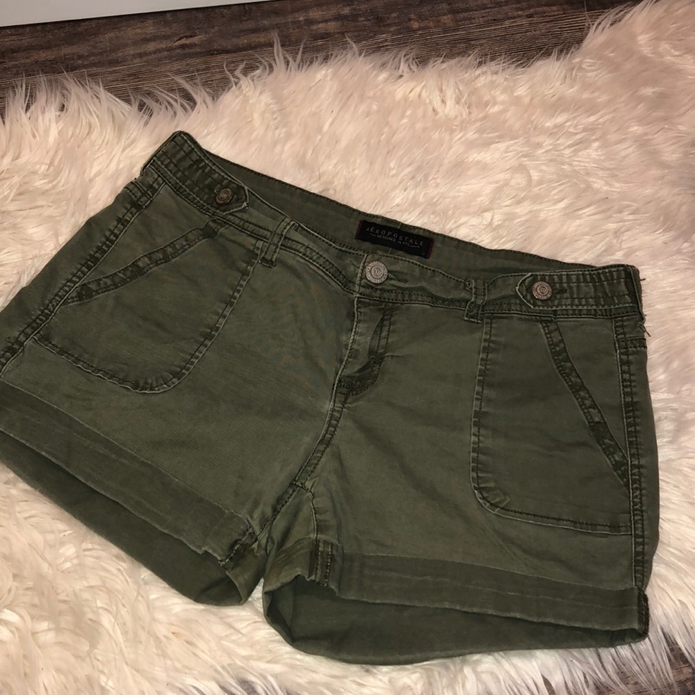 Olive green Aeropostale midi shorts